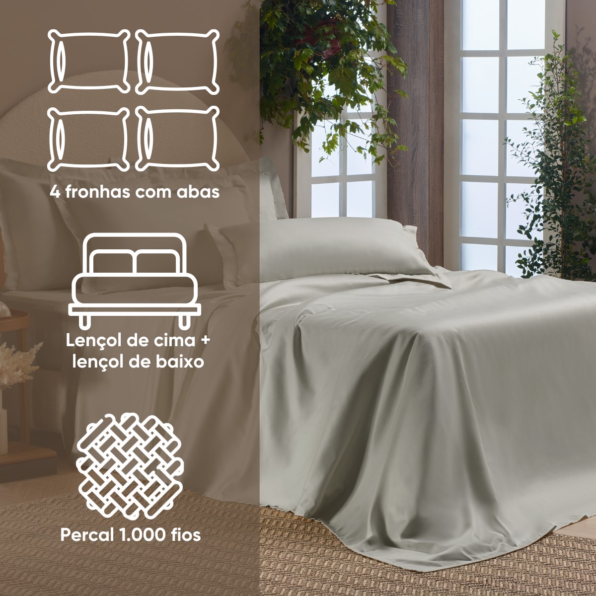 Jogo de Cama King Millenium Appel Home Prata