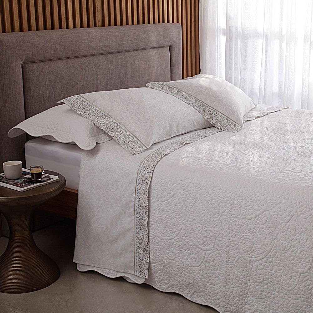 Jg de Cama S.King Percal 250 Fios Int Ele...