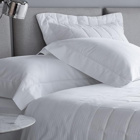 JG CAMA S.KING DAMASK STRIPES BRANCO